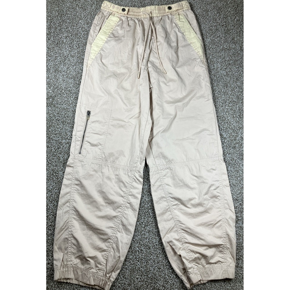 Free People Movement Size XS Beige Polyester High Rise Wide Leg Track Pants